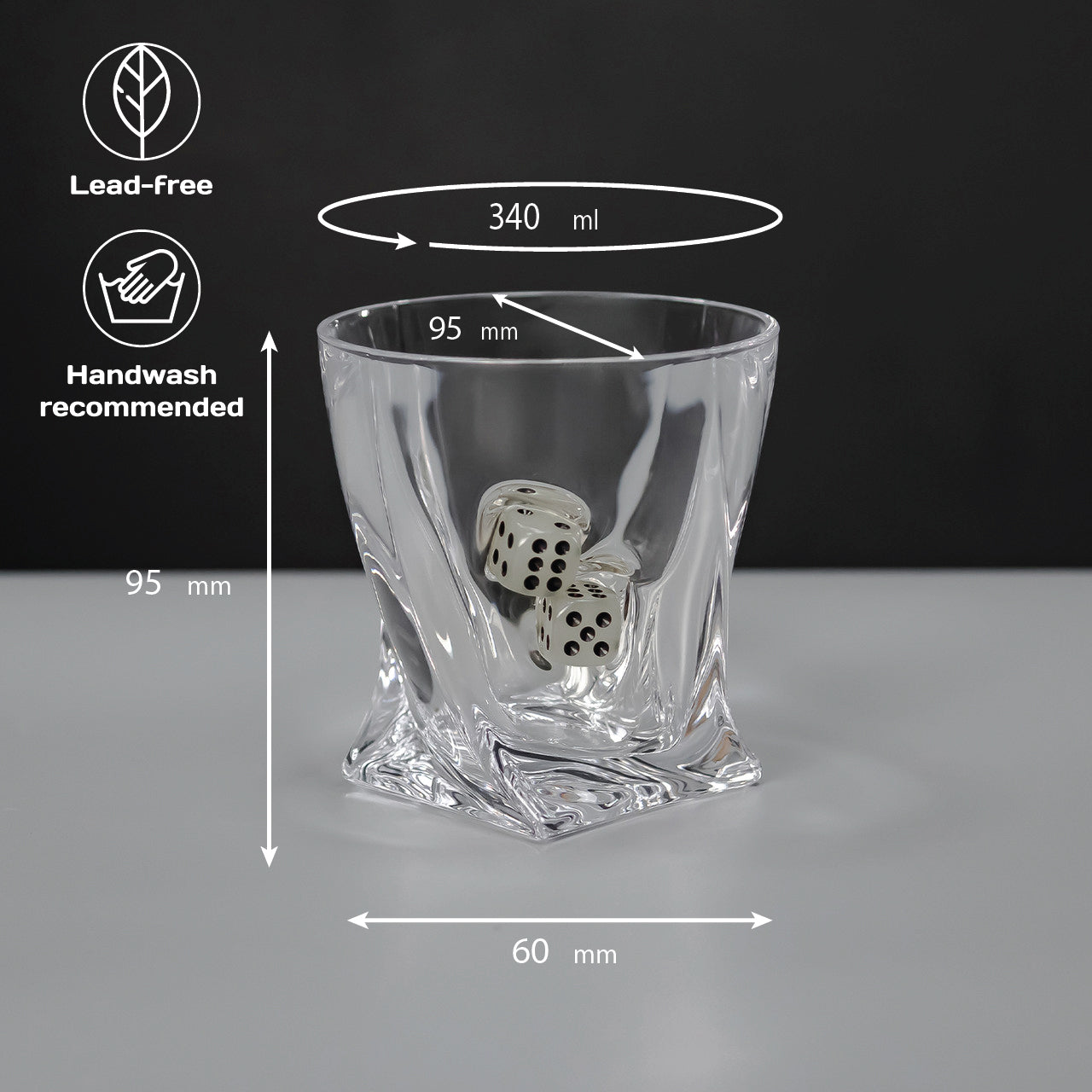 Crystal Whiskey Glass (with a Cube Insert) by VSKLO — additional product photo, photo 8, SKU 10624