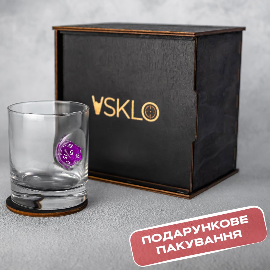 Склянка для віскі (з тетраедром) від VSKLO — додаткове фото виробу, фото 7, артикул 10147