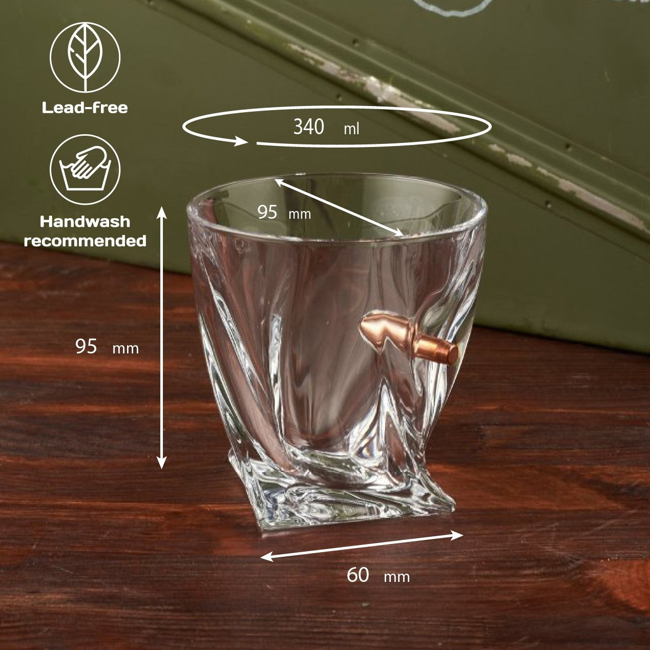 Small BK Set (Crystal glasses Bullet Insert + Coat of Arms) by VSKLO — additional product photo, photo 11, SKU 10408
