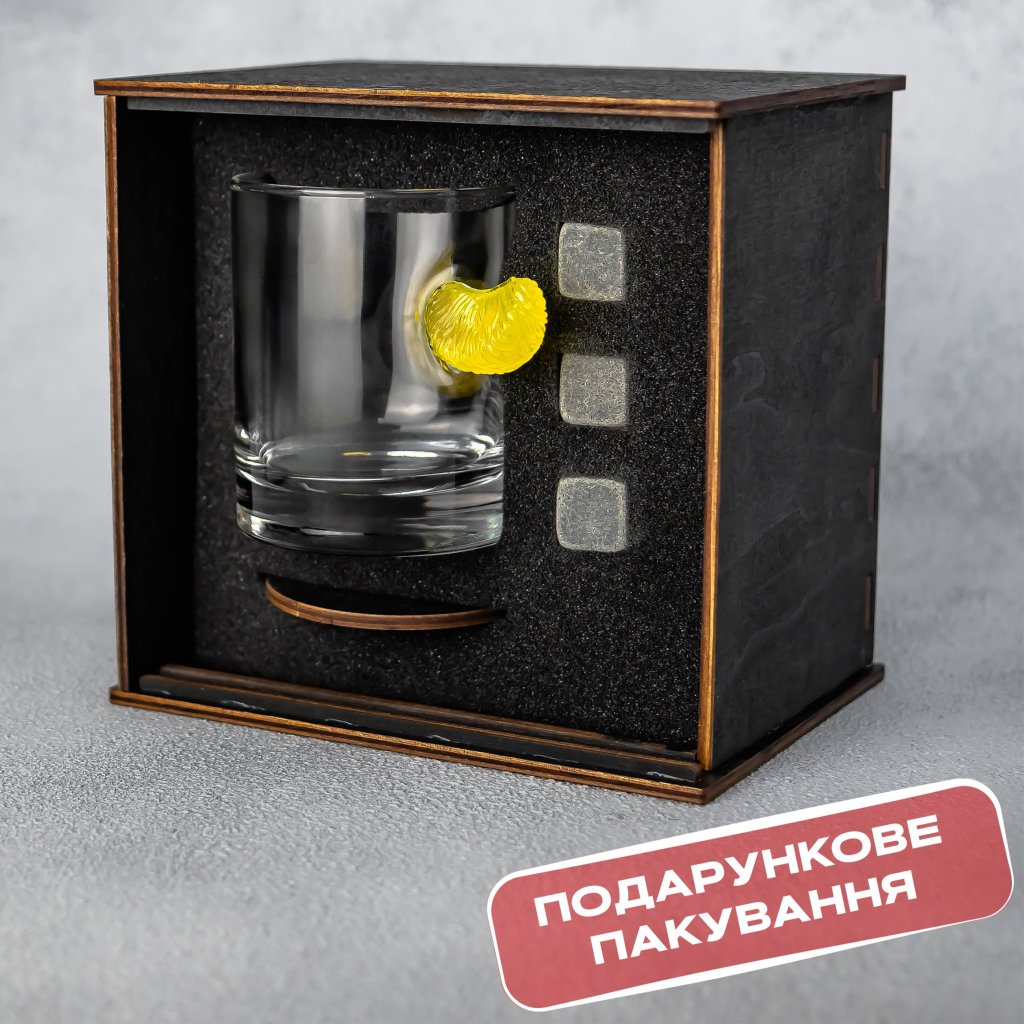 Склянка для віскі (з мандарином) від VSKLO — додаткове фото виробу, фото 7, артикул 10125