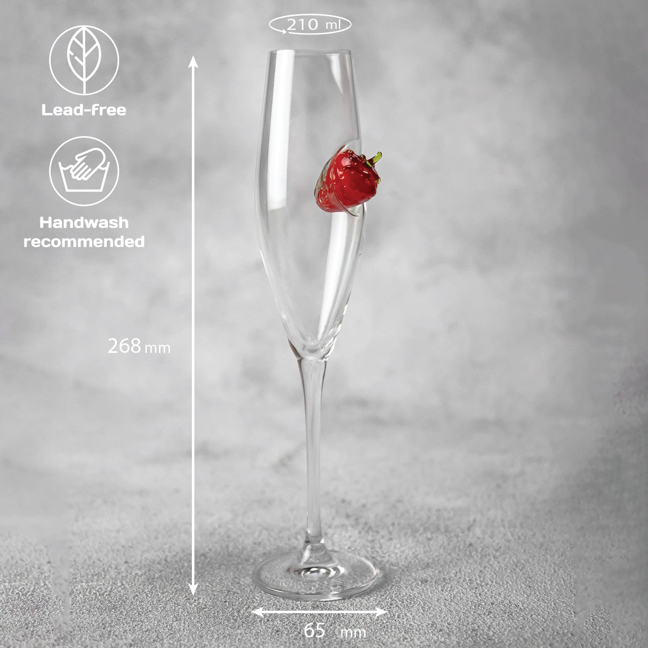 Set of 2 Champagne Glasses(with Strawberry Inserts) by VSKLO — gift presentation of the product, photo 5, SKU 10315