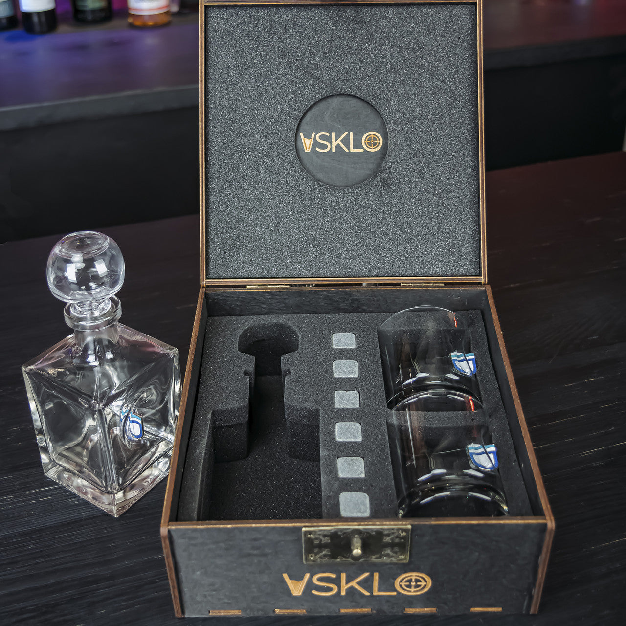 Набір склянок VIP (з логотипом Дніпра) від VSKLO — вигляд збоку виробу, фото 3, артикул 10670