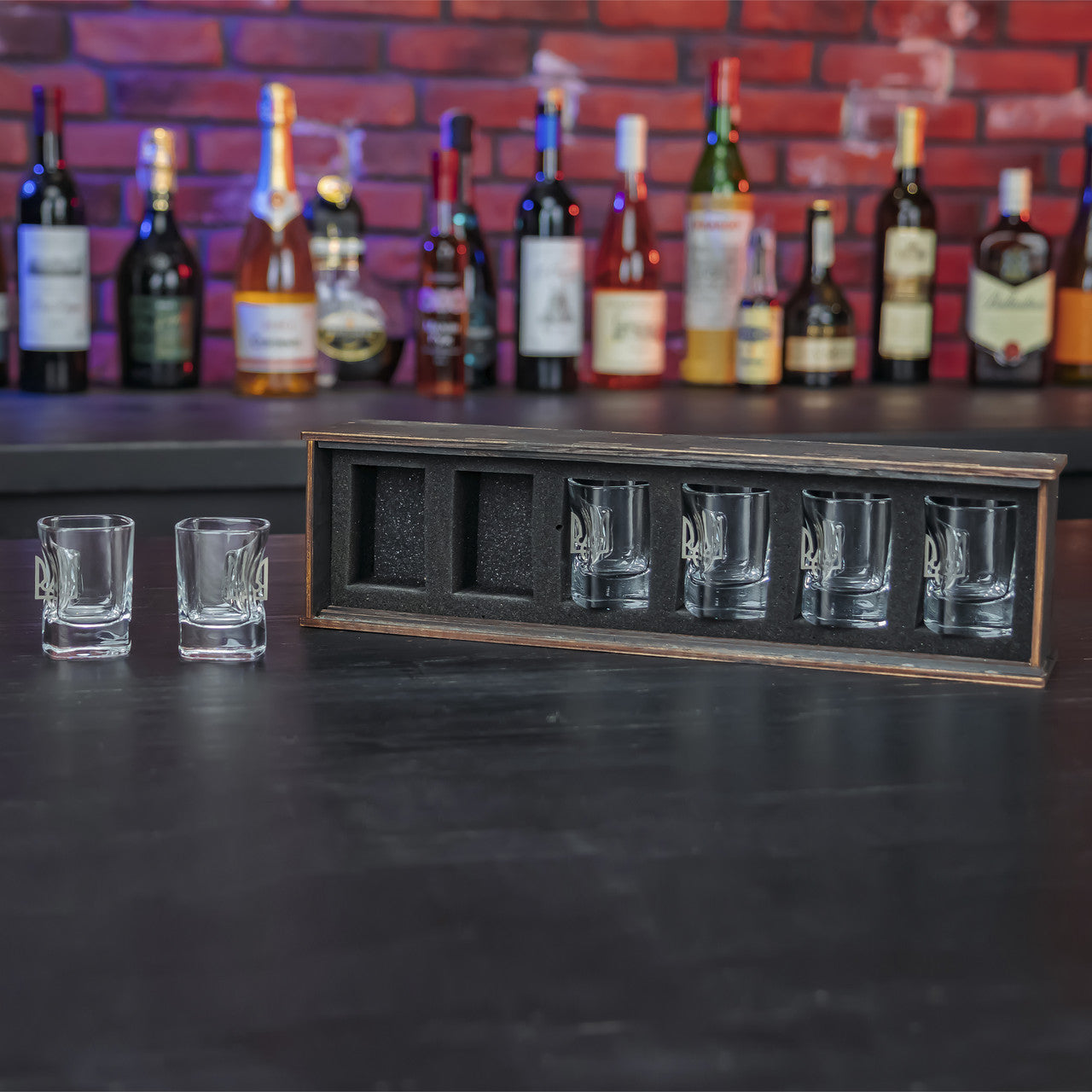 Square Shot Glass Set (with Coats of Arms) + Packaging | VSKLO #5651