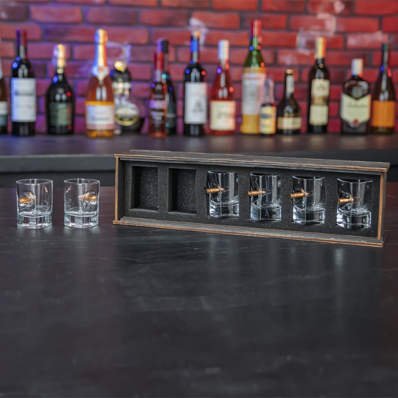 Square Shot Glass Set (with Bullet Inserts) + Packaging | VSKLO #5660