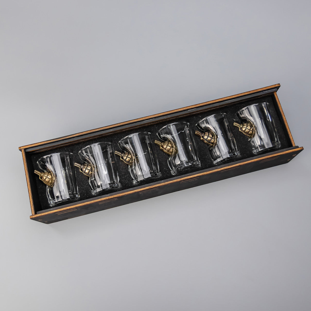 Faceted Shot Glass Set (with Grenade Inserts) + Packaging | VSKLO #5557