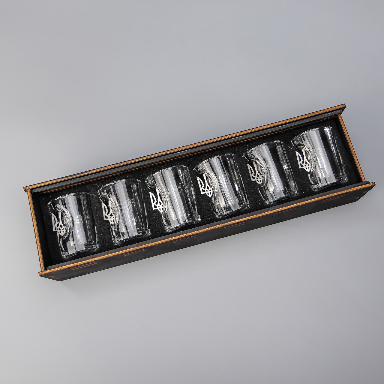 Faceted Shot Glass Set (with Coats of Arms) + Packaging | VSKLO #5556