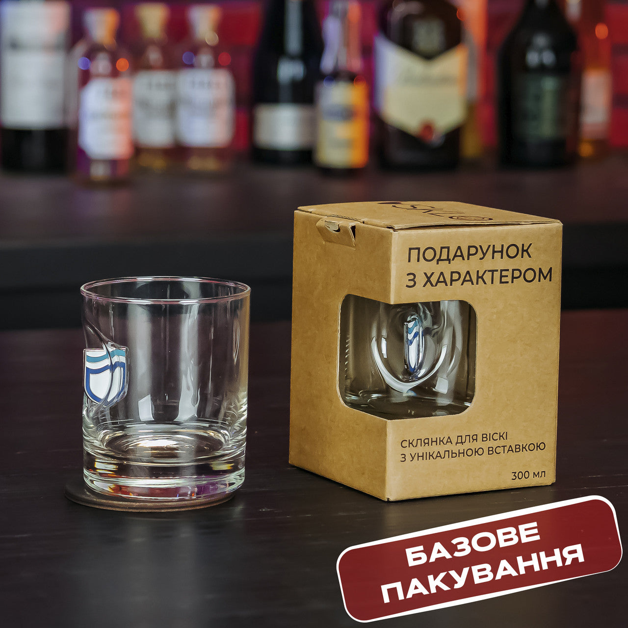Склянка для віскі (Герб Дніпра) від VSKLO — крупний план виробу, фото 4, артикул 10627