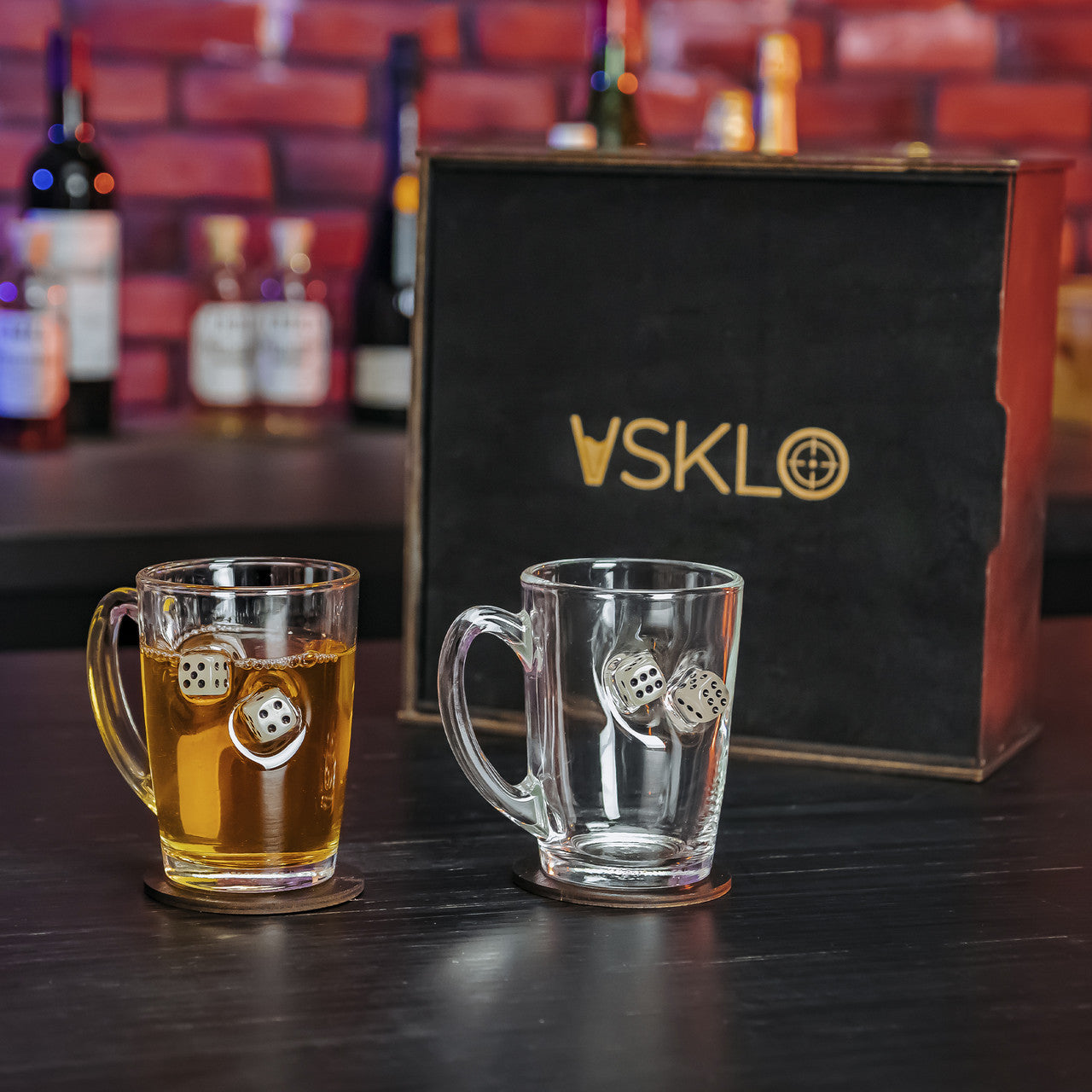 Набір на 2 чашки (з кубиками) від VSKLO — подарункова подача виробу, фото 5, артикул 10601