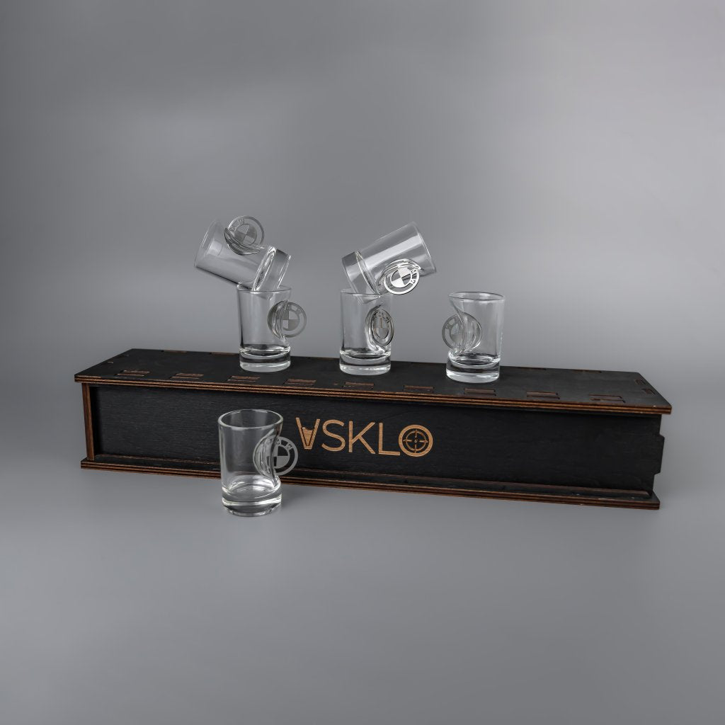 Shot Glass Set of Stand (BMW) + packaging by VSKLO — side view of the product, photo 3, SKU 10549