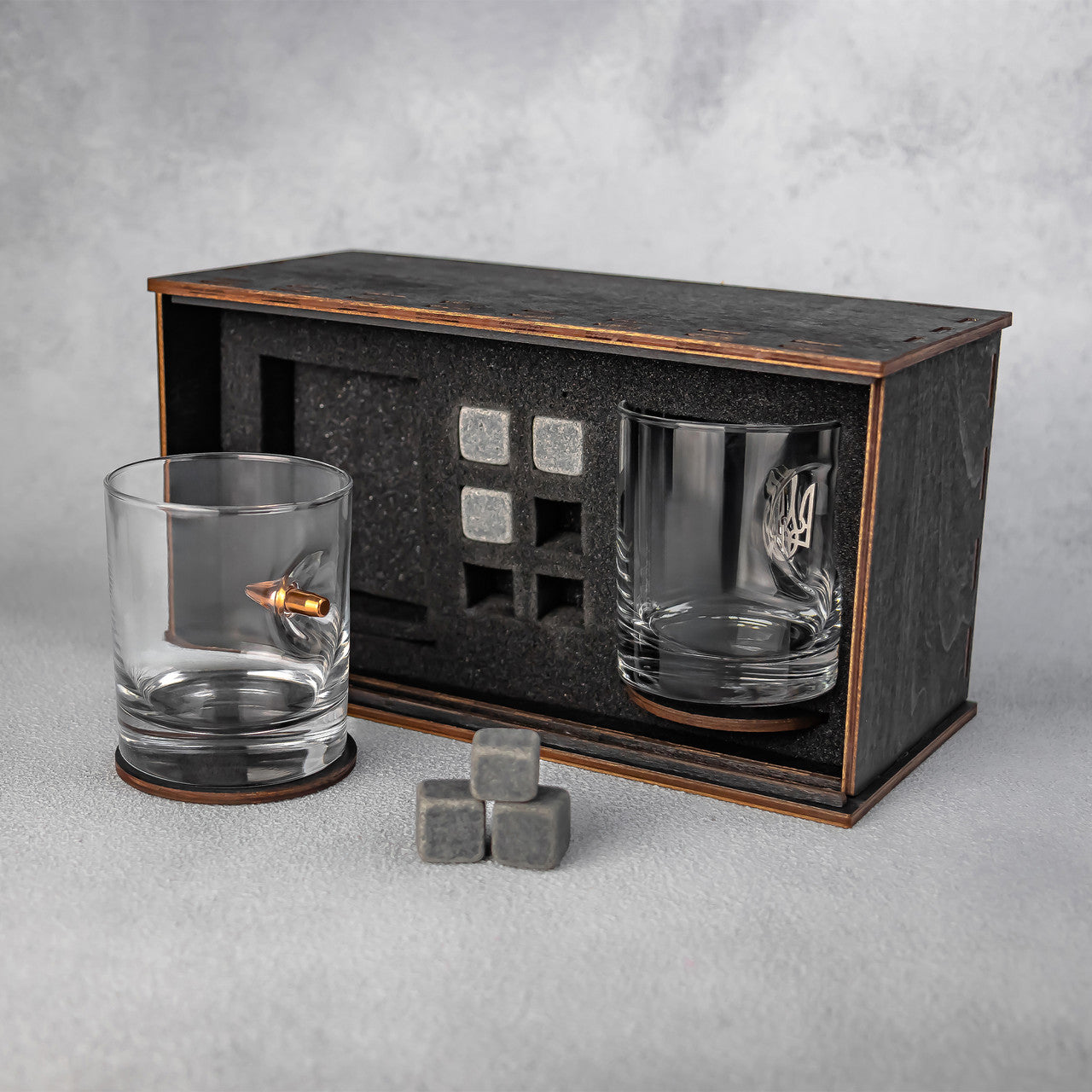 Set Patriot of 2 glasses (Bullet Insert + Coat of Arms) | VSKLO #5808