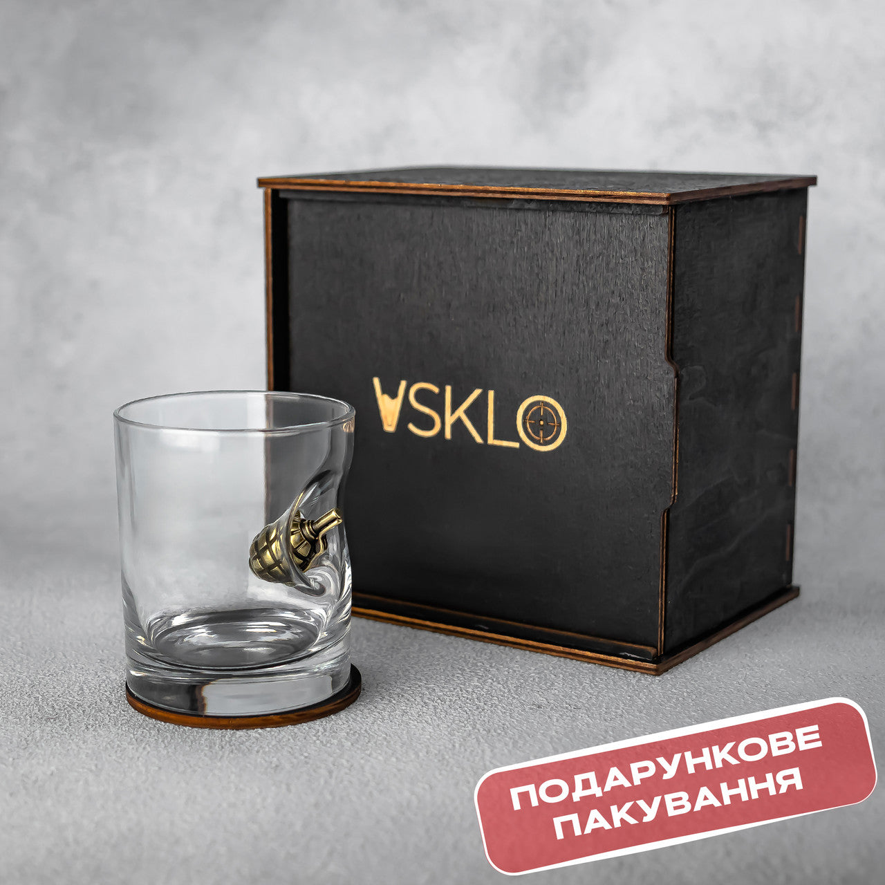 Склянка для віскі (з лимонкою) від VSKLO — подарункова подача виробу, фото 5, артикул 10120