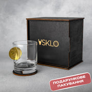 Склянка для віскі (з біткоїном) від VSKLO — крупний план виробу, фото 4, артикул 10124