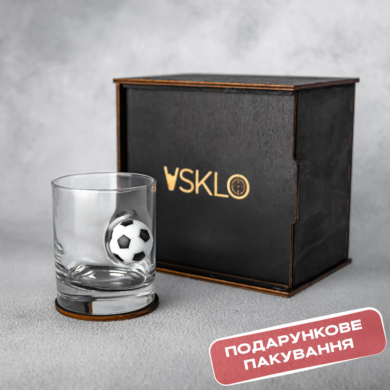Склянка для віскі (з м`ячем) від VSKLO — крупний план виробу, фото 4, артикул 10127