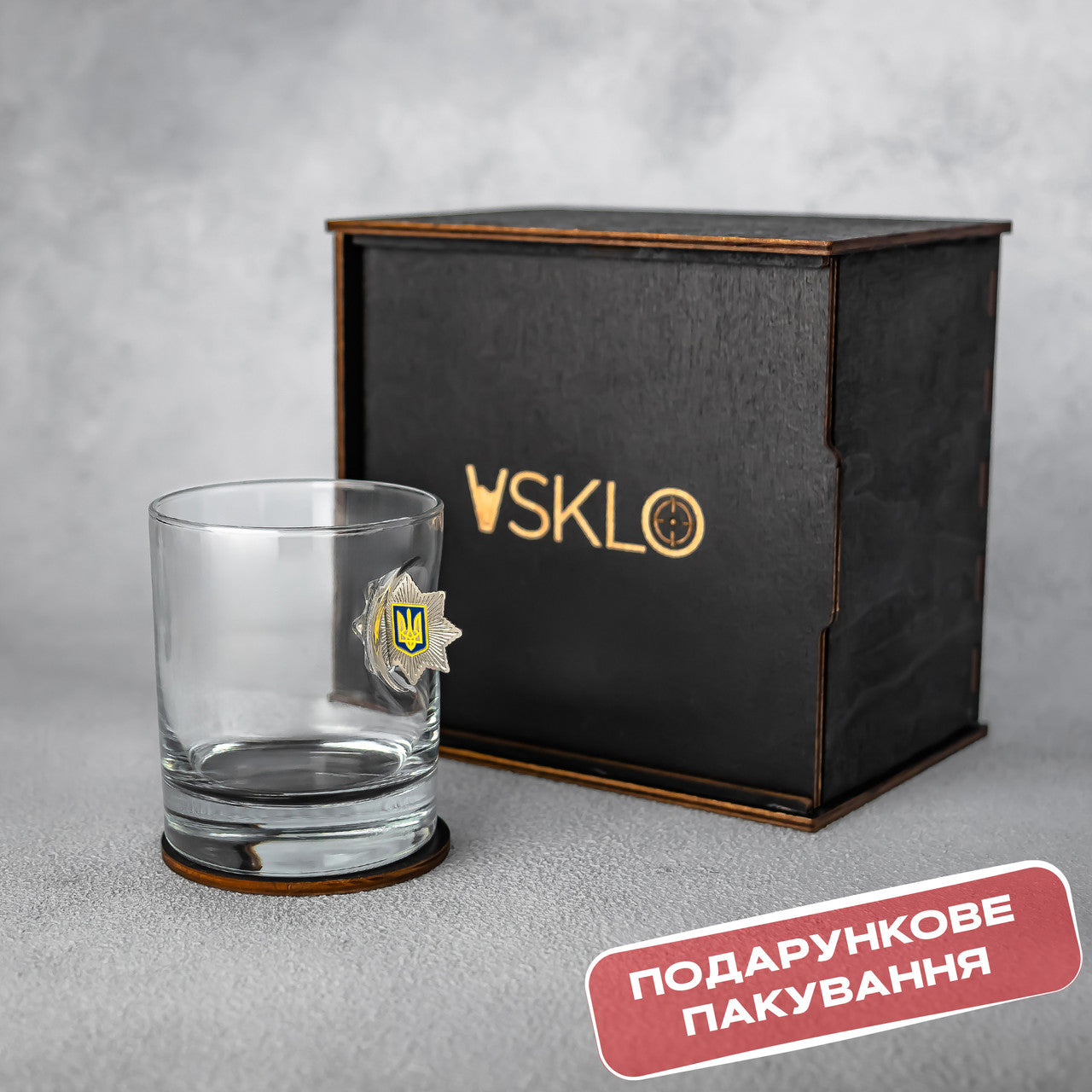 Склянка для віскі (Поліція) від VSKLO — крупний план виробу, фото 4, артикул 10151