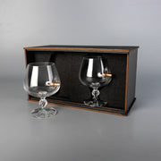 Glass Set for cognac and brendi 265 ml. with bullet inserts | VSKLO #4662