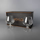 Set of 2 cognac glasses (with Coat of Arms inserts)