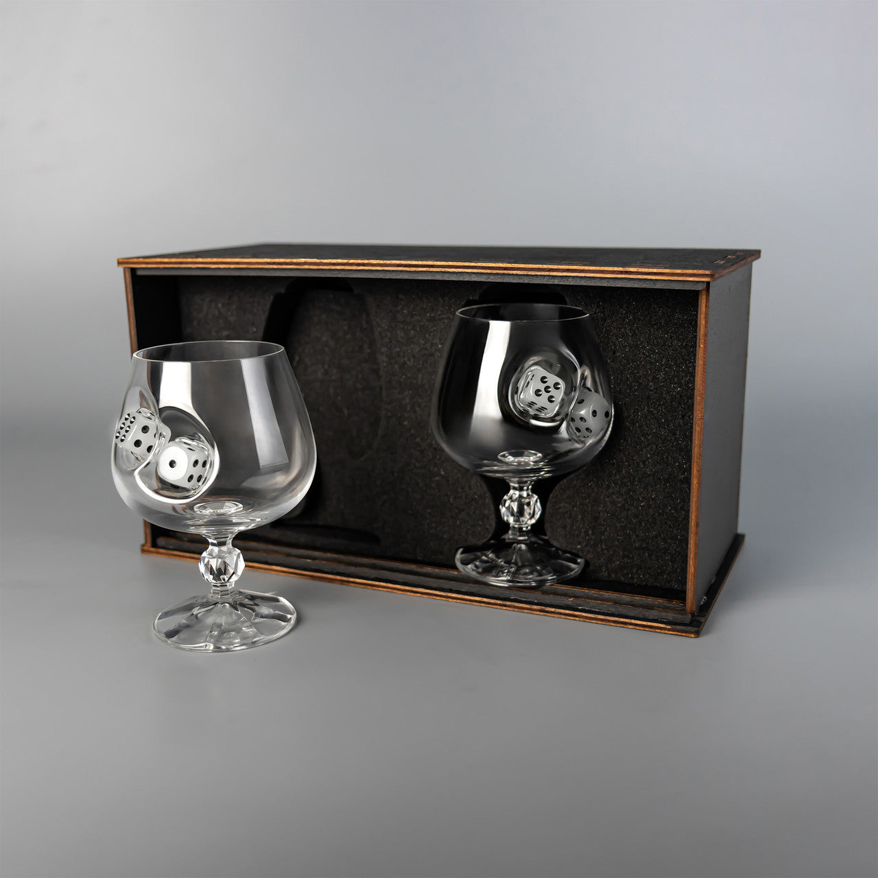 Set of 2 cognac glasses (with a Cube Inserts) | VSKLO #4645