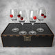 Set of 4 Wine Glasses (pomegranate+cherry)