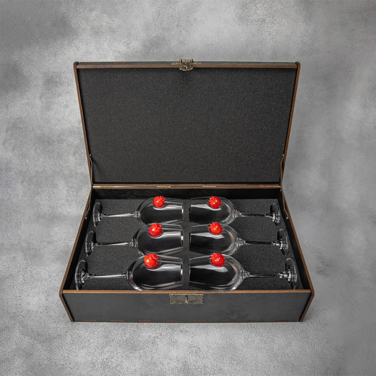 Set of 6 Wine Glasses (with pomegranate insert) | VSKLO #2416