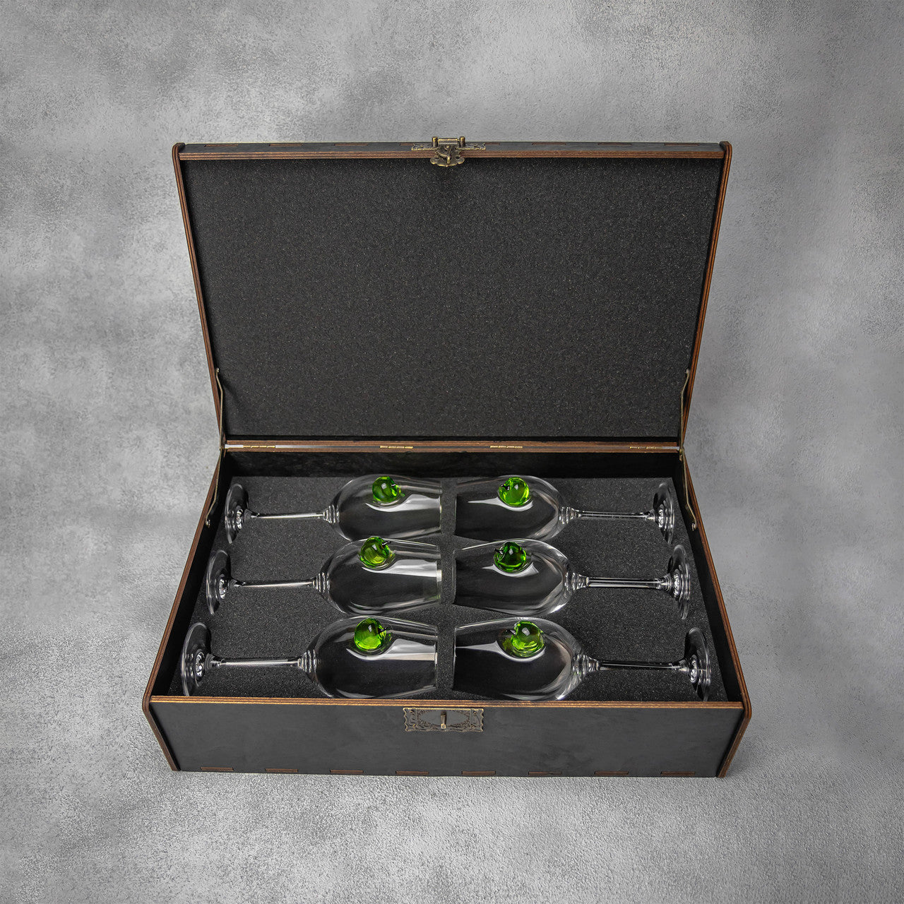 Set of 6 Wine Glasses (with apple inserts) | VSKLO #2364