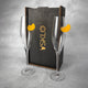 Set of 2 Glasses for champagne (with Mandarin Inserts)