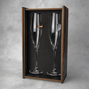 Set of 2 Glasses for champagne (Bullet Insert + Coat of Arms) | VSKLO #2329