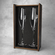 Set of 2 Glasses for champagne (with Coat of Arms inserts) | VSKLO #2317