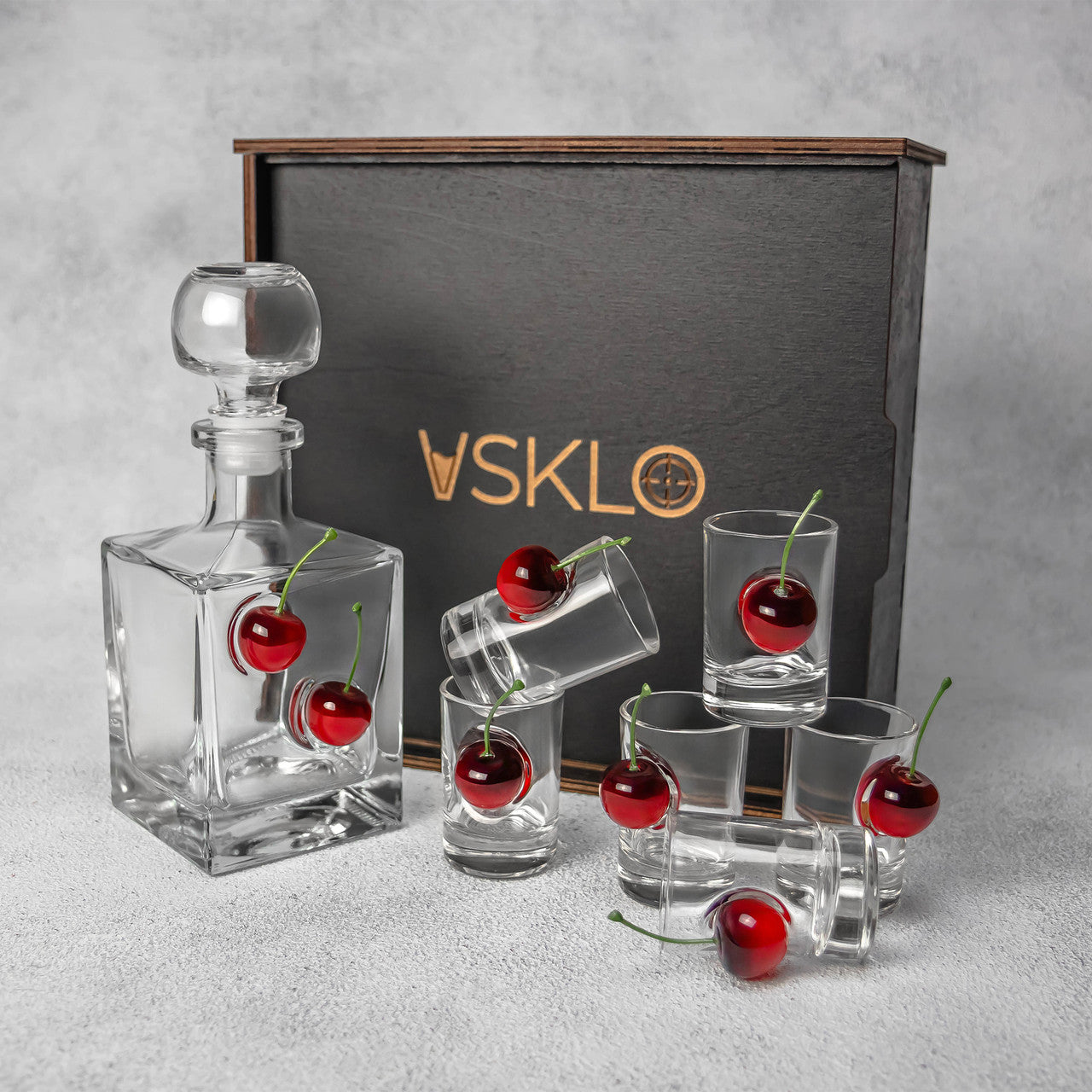 Shot Glass Set ALL INCLUSIVE (with Cherry Inserts) | VSKLO #4205