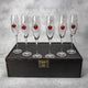 Set of 6 Glasses for champagne (with Cherry Inserts)