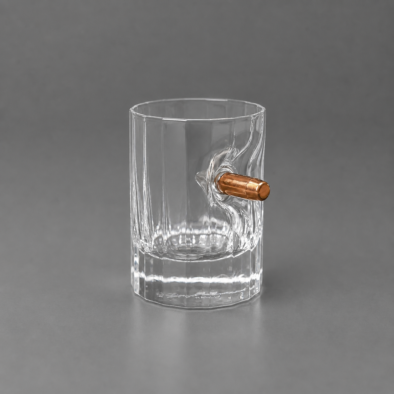 Faceted Crystal Shot Glass Set (Bullet + Coat of Arms) + packaging by VSKLO — premium glass gift with character, refined presentation, and custom engraving available.