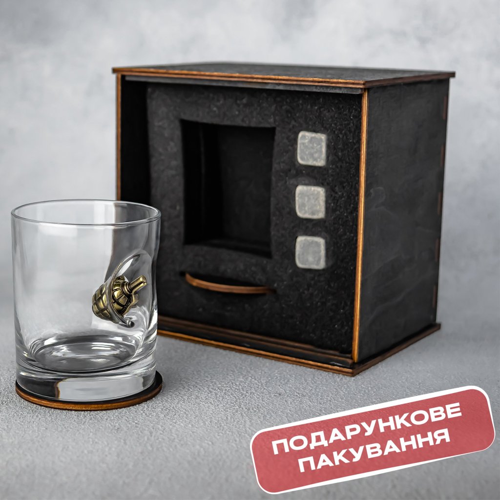 Склянка для віскі (з лимонкою) від VSKLO — додаткове фото виробу, фото 11, артикул 10120
