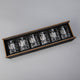 Faceted Crystal Shot Glass Set (with Coat of Arms inserts) + Packaging