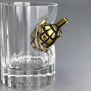Faceted Crystal Shot Glass (with a Grenade Insert)