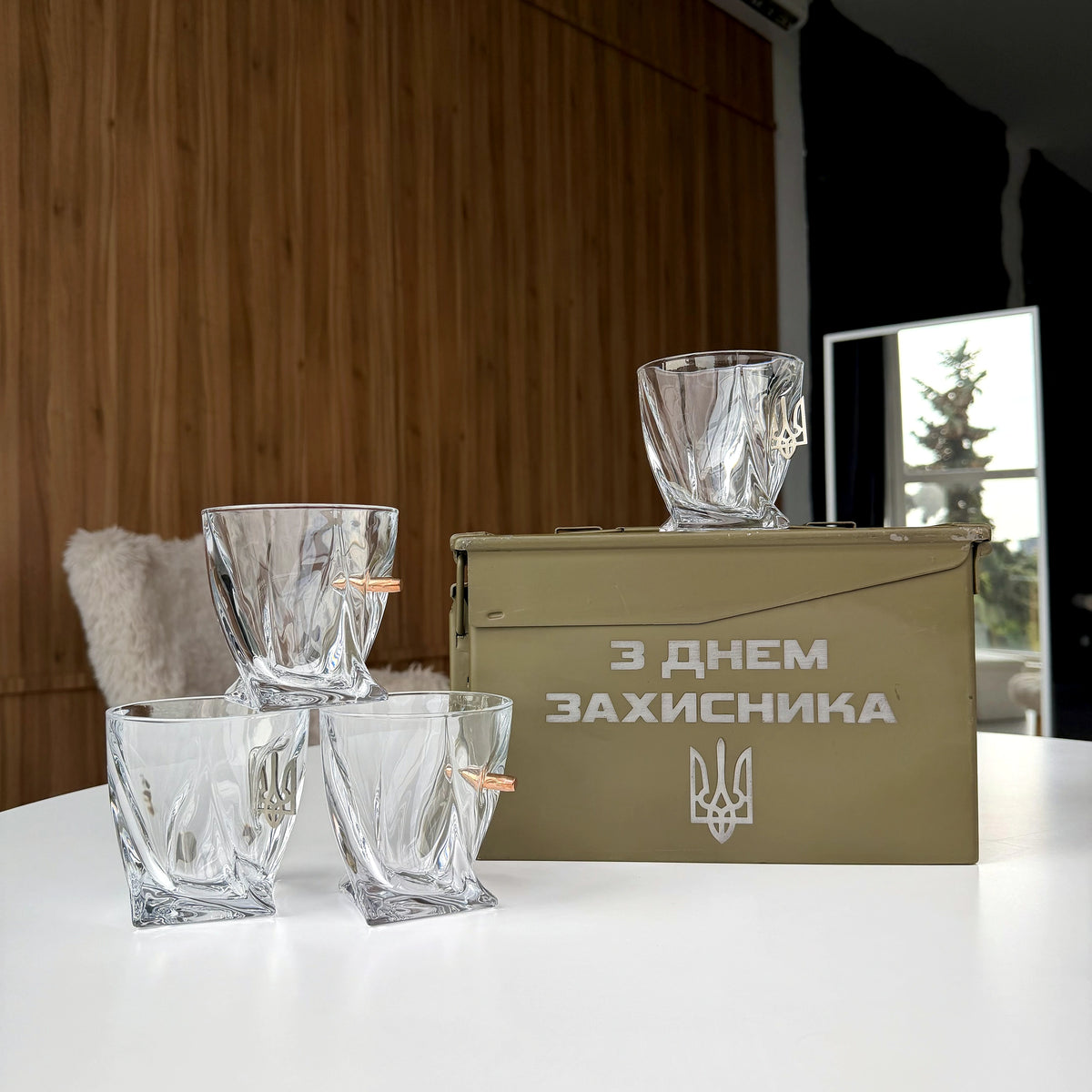 Набір БК маленький (кришталеві склянки куля+герб) + гравіювання від VSKLO — фото 1, артикул 12247