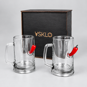 Set of 2 Beer Mugs — Pepper Inserts