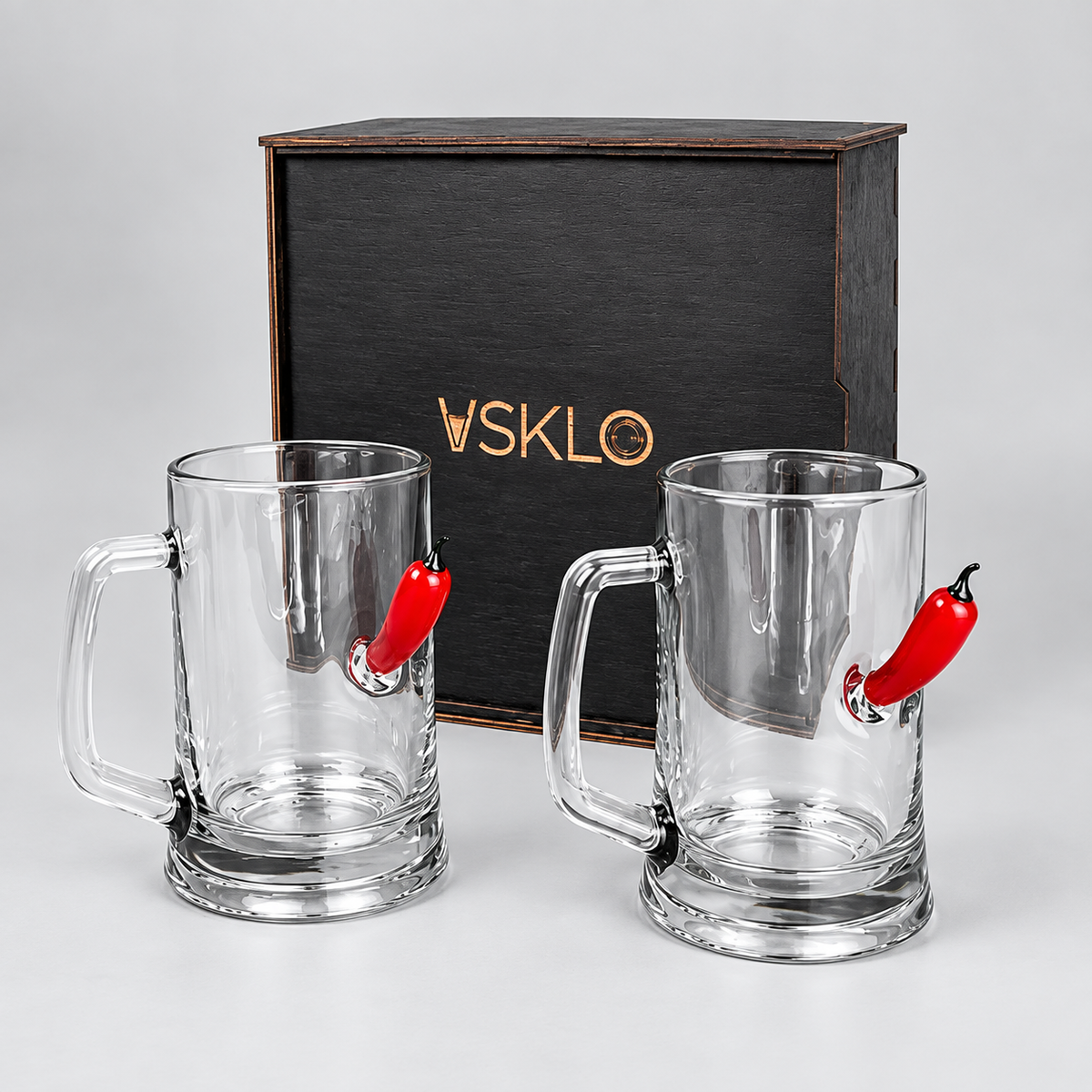 Set of 2 Beer Mugs — Pepper Inserts