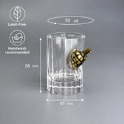 Faceted Crystal Shot Glass (with a Grenade Insert)