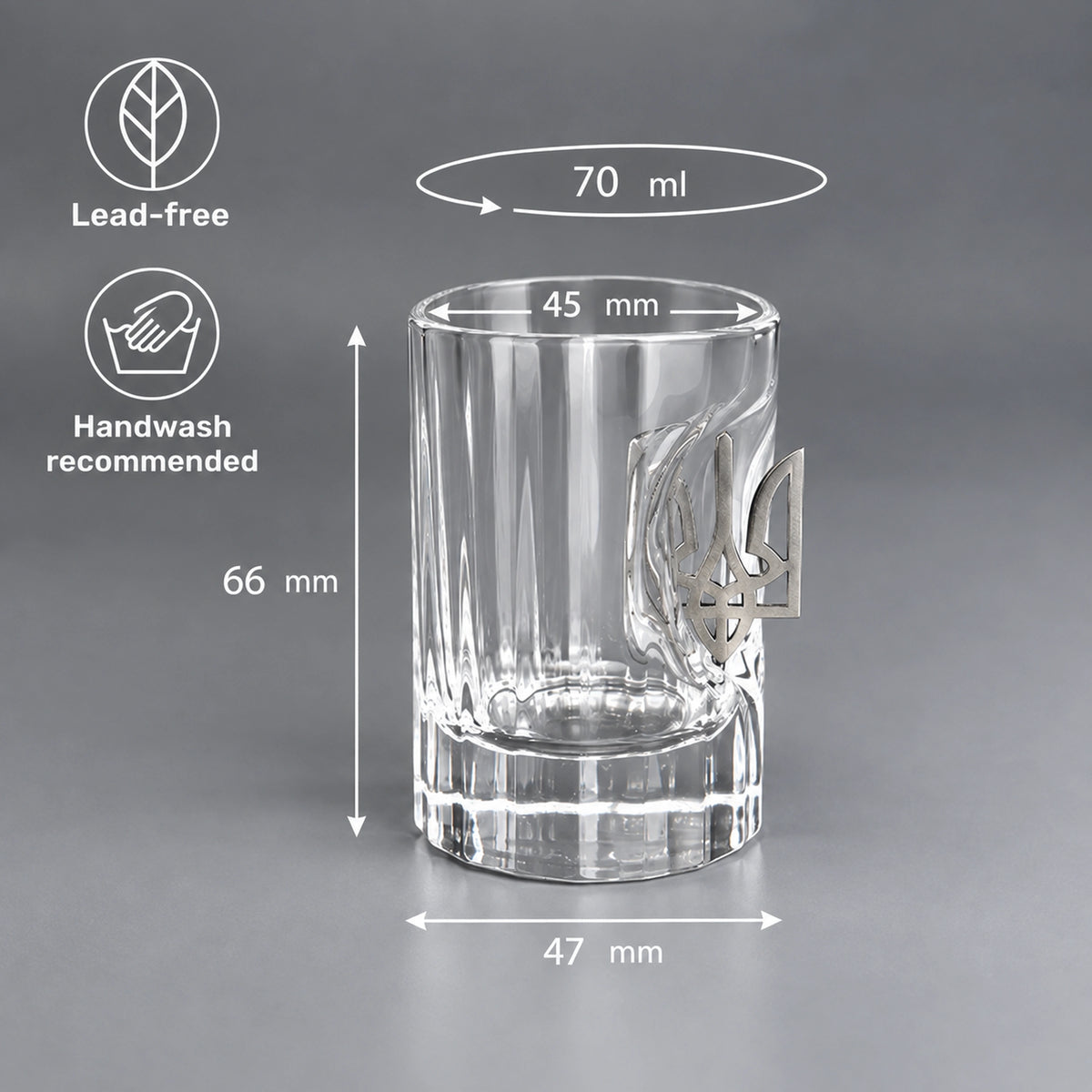 Faceted Crystal Shot Glass (with a Coat of Arms)