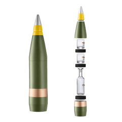 Replica Artillery Mini-Bar 155 mm — Crystal Decanter + 2 Bullet Glasses