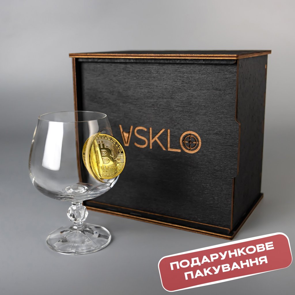 Коньячний келих (з біткоїном) від VSKLO — додаткове фото виробу, фото 6, артикул 10461