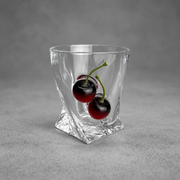 Crystal whiskey glass with cherry insert by VSKLO — handcrafted personalized gift