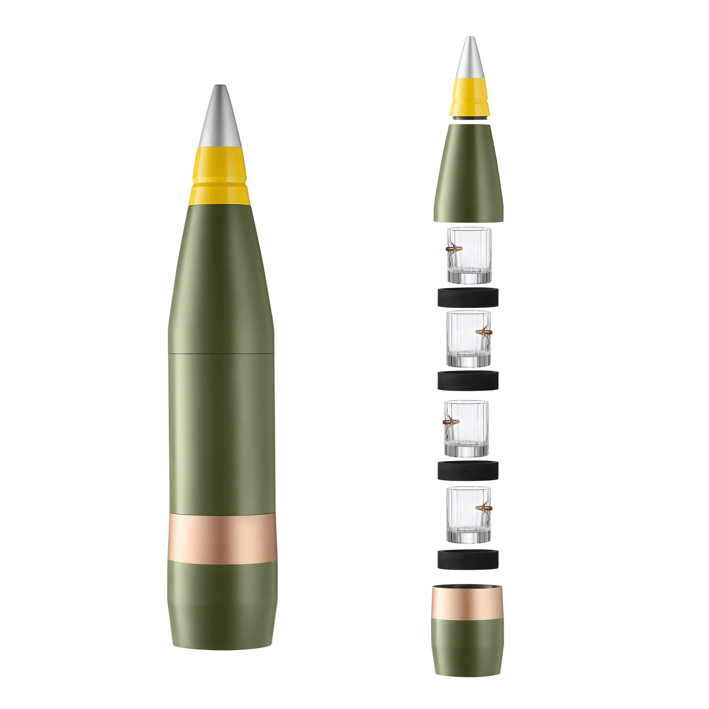 Replica Artillery Mini-Bar 155 mm з чотирма кришталевими склянками VSKLO