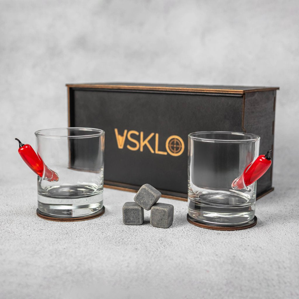 Набір на 2 склянки (з перцями) від VSKLO — детальний вигляд виробу, фото 2, артикул 11278
