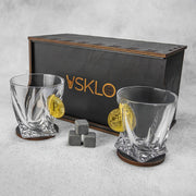 Набір на 2 кришталеві склянки (з біткоїнами) від VSKLO — вигляд збоку виробу, фото 3, артикул 10468