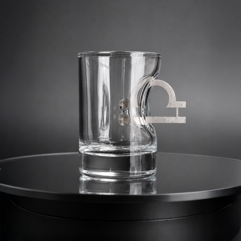 Shot Glass Set with znakom zodiaku terezy on stand + packaging by VSKLO — side view of the product, photo 3, SKU 11295