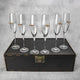 Set of 6 Glasses for champagne (with Bullet Inserts)