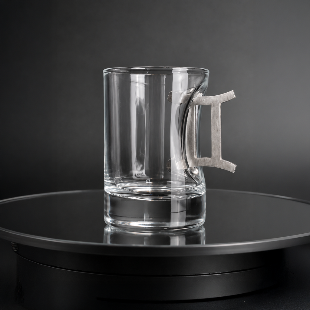 Shot Glass Set with znakom zodiaku blyzniuky on stand + packaging by VSKLO — side view of the product, photo 3, SKU 11284