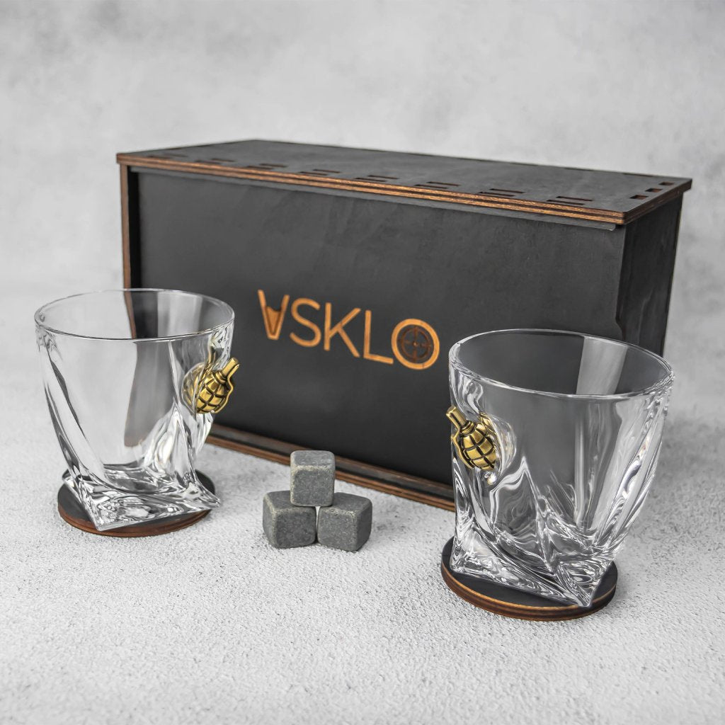 Set of 2 Glasses (with Grenade Inserts) by VSKLO — side view of the product, photo 3, SKU 11274