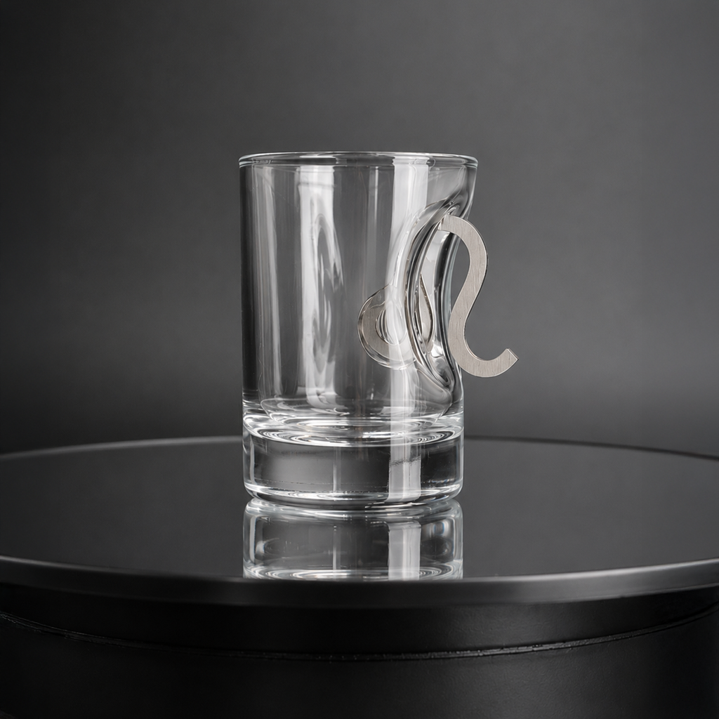 Shot Glass Set with znakom zodiaku lev on stand + packaging by VSKLO — side view of the product, photo 3, SKU 11288