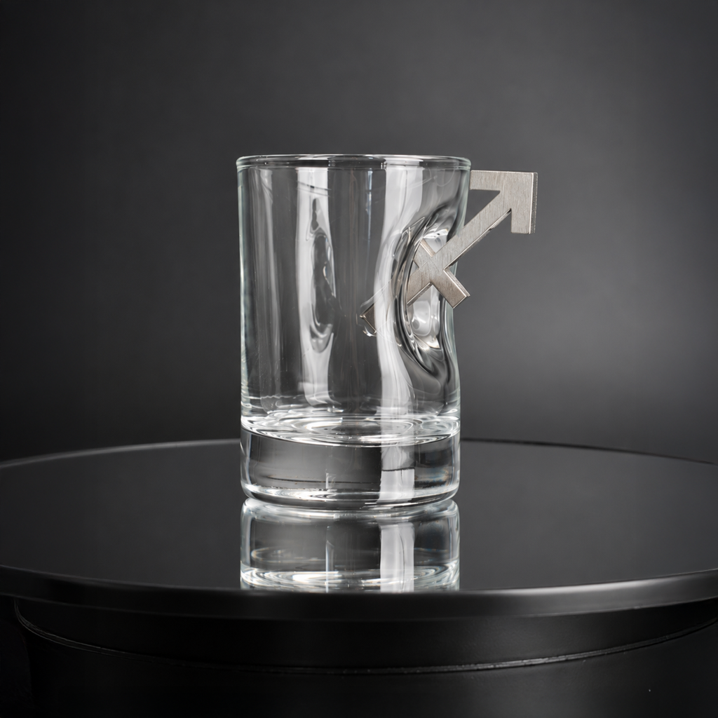 Shot Glass Set with znakom zodiaku strilets on stand + packaging by VSKLO — side view of the product, photo 3, SKU 11293